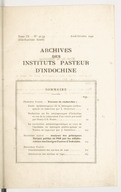 Archives des Instituts Pasteur d'Indochine  1925-1941