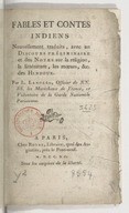 Bibliothèque choisie de contes, de facéties et de bons mots. Fables et contes indiens  1786-1790