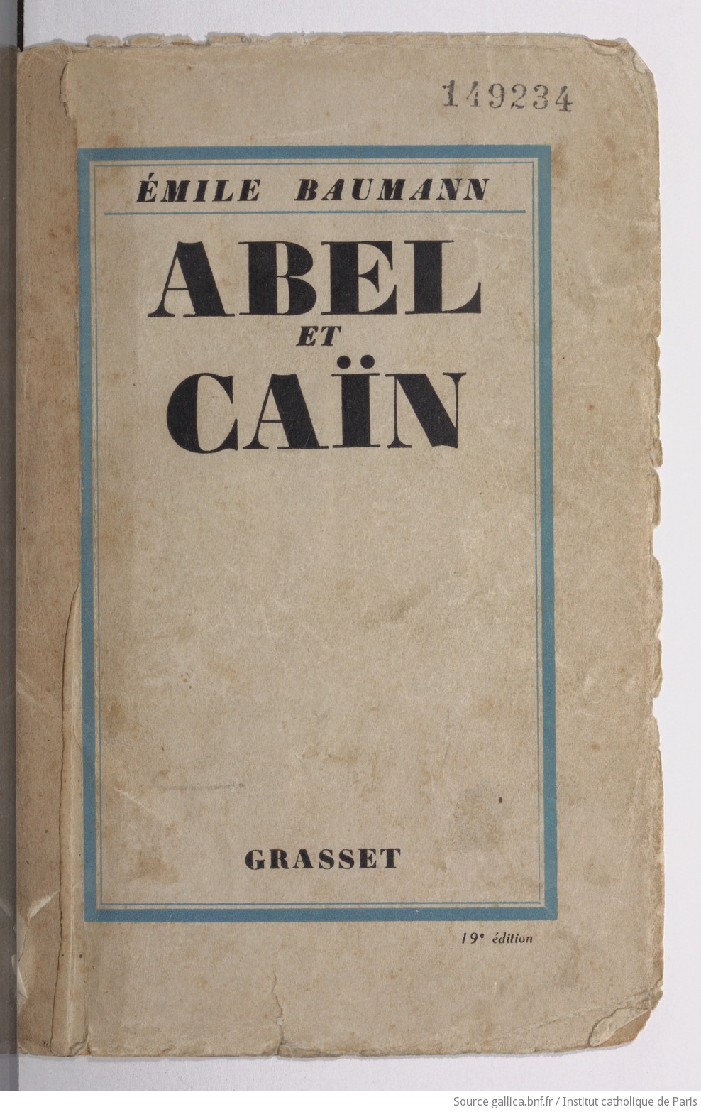 Abel et Caïn : roman / Émile Baumann