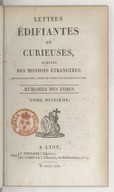 Lettres édifiantes et curieuses, écrites des missions étrangères. Tome 6 à 8  Compagnie de Jésus. 1819