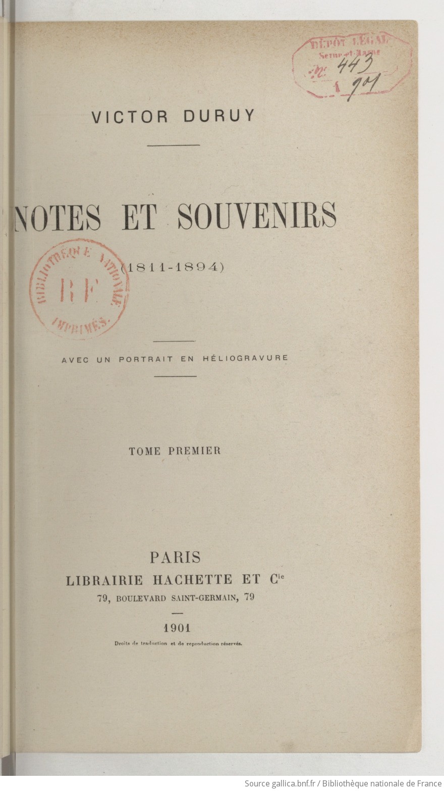 Notes et souvenirs