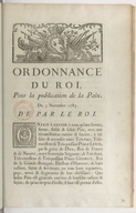 Ordonnance pour la publication de la paix  1783