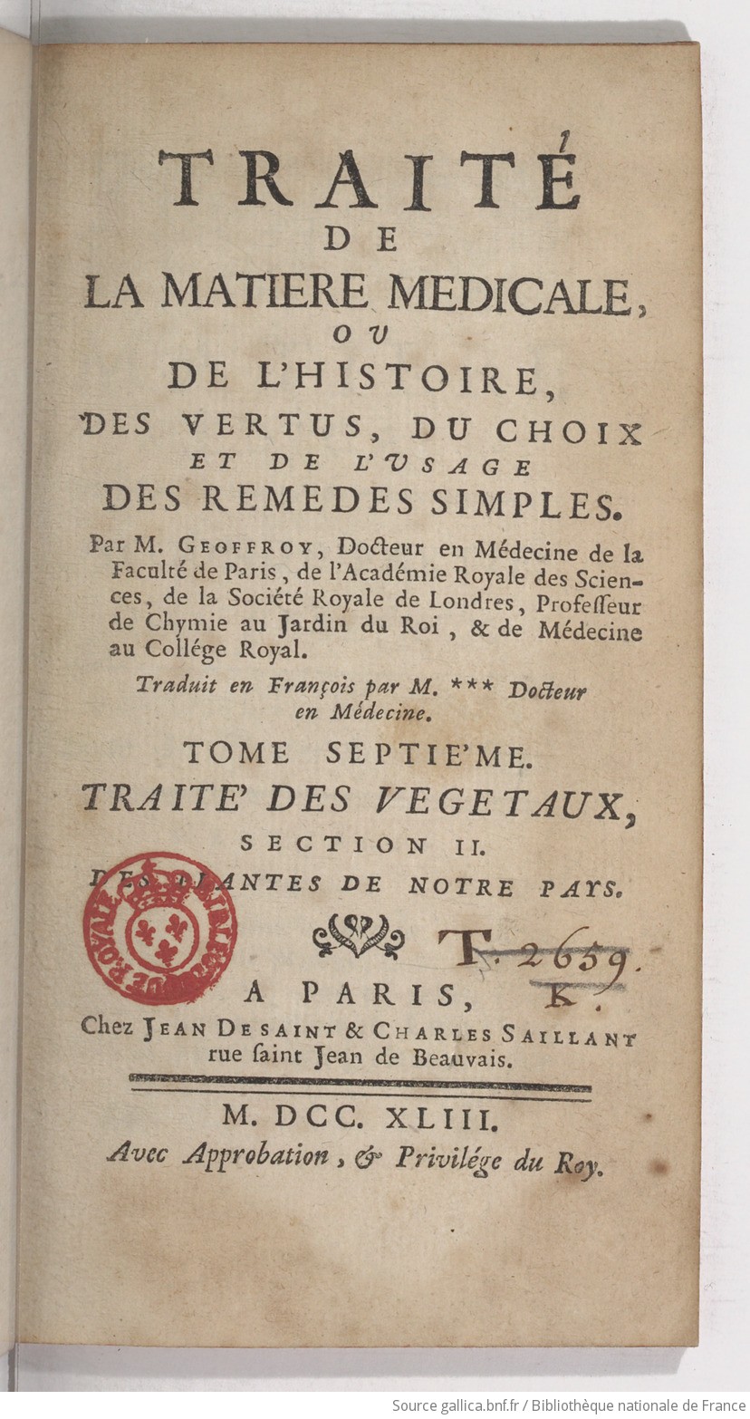 Traité De La Matière Médicale Ou De Lhistoire Des Vertus - 