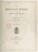 Le Bhâgavata Purâna, ou Histoire poétique de Krĭchna. Tome 1 à 31840-1847