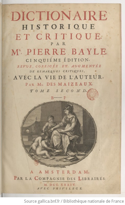 Dictionnaire Historique Et Critique. Tome 2 / , Par M. Pierre Bayle ...