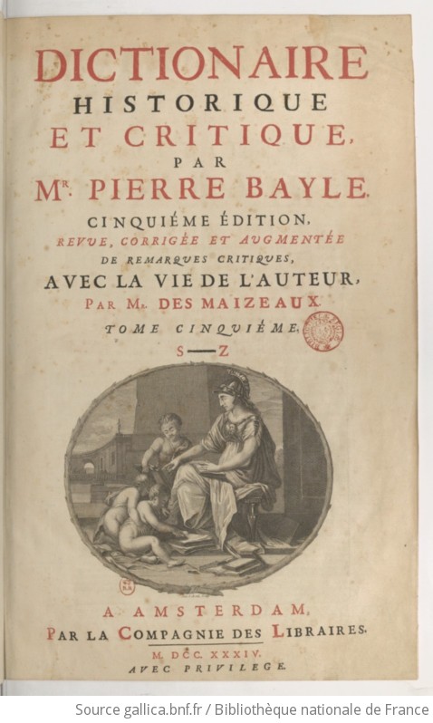 Dictionnaire Historique Et Critique. Tome 5 / , Par M. Pierre Bayle ...