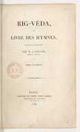 Rig-Véda, ou Livre des hymnes. Tome 1 1848-1851
