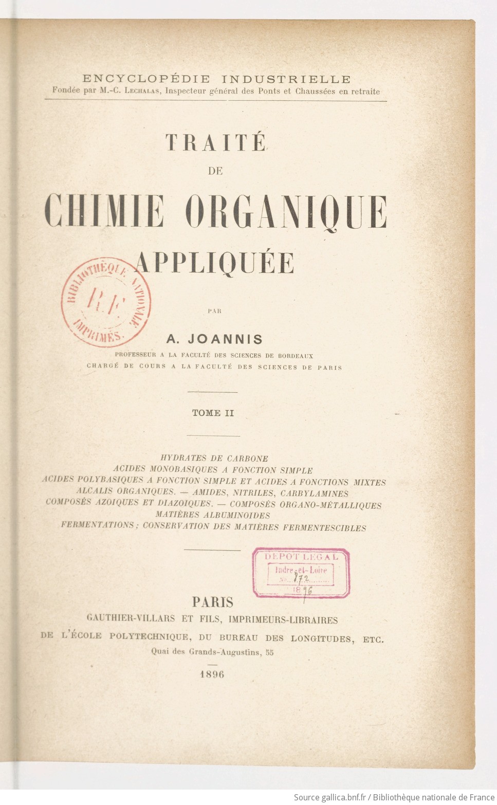 Traité De Chimie Organique Appliquée Hydrates De Carbone - 