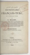 Dictionnaire français-turc, avec la prononciation figurée  N. Mallouf. 1856