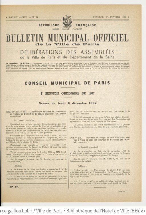 Bulletin Municipal Officiel De La Ville De Paris. Délibérations Des ...