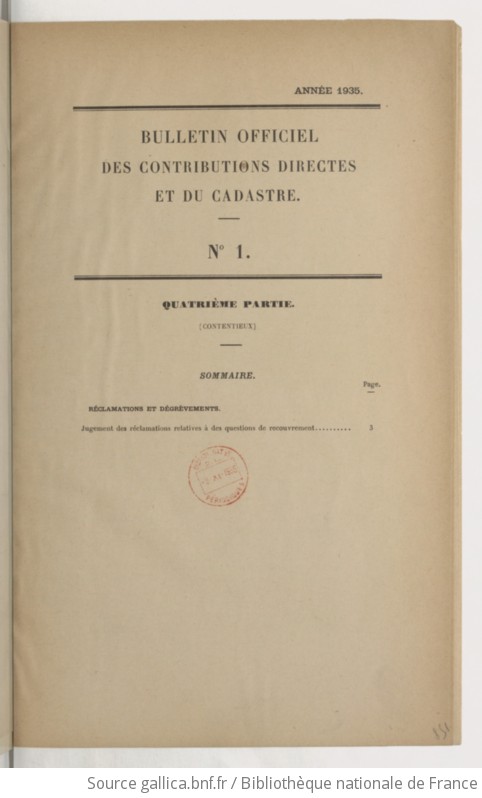 Bulletin Officiel Des Contributions Directes Et Du Cadastre Direction G N Rale Des Imp Ts