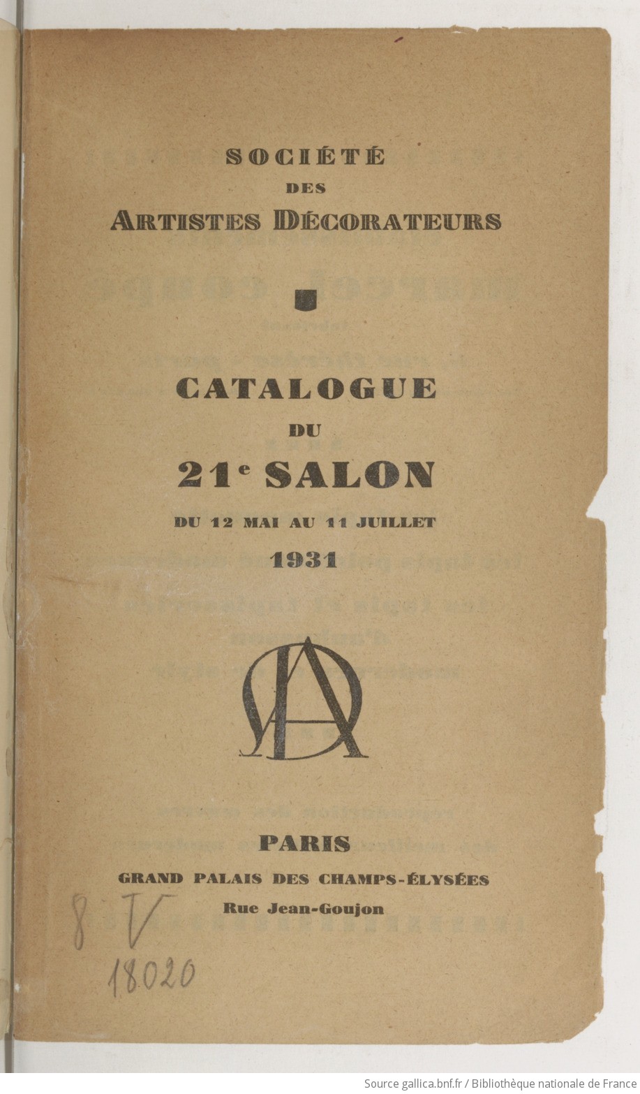 Catalogue Du Salon Societe Des Artistes Decorateurs 1931 Gallica
