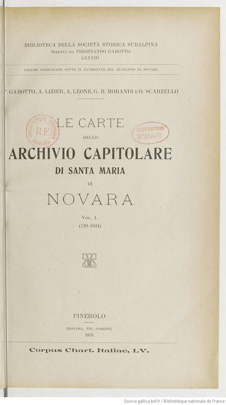 Corpus chartarum Italiae. LV Le carte dello archivio capitolare