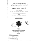 Extrait du Fakhrî : traité d'algèbre A. B. M.Alhaçan Al-karkhî. 1853 