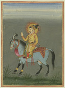 Shah Jahan chevauchant. Recueil de calligraphies et de peintures indo-persanes