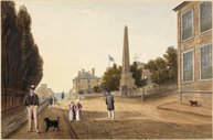 Wolfe and Montcalm Monument on Des Carrières Street, Quebec City  T. W. Ogilvie McNiven. 1828
