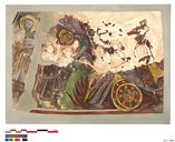 Monastère Rouge (Deir Anba Bichoï):Ascension recouverte de la Vision d'Ézéchiel = détails de la partie gauche / Laferrière