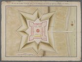 Plan élevation et profil pour deux corps de cazernes projettées à faire de maçonnerie de brique au Fort Condé de la Mobille  1731