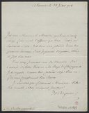 Lettre de Vergennes à Beaumarchais sur l'arrivée d'un vaisseau aux États-Unis  1778