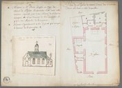 Plan et élévation de l'église Notre-Dame des Victoires 1730