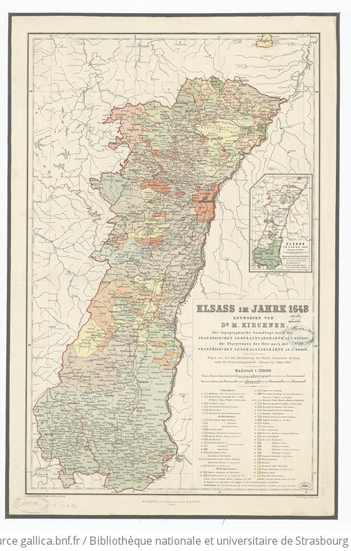 Elsass im Jahre 1648 : Die topographische Grundlage ; nach der fransösischen Generalatabskarte 