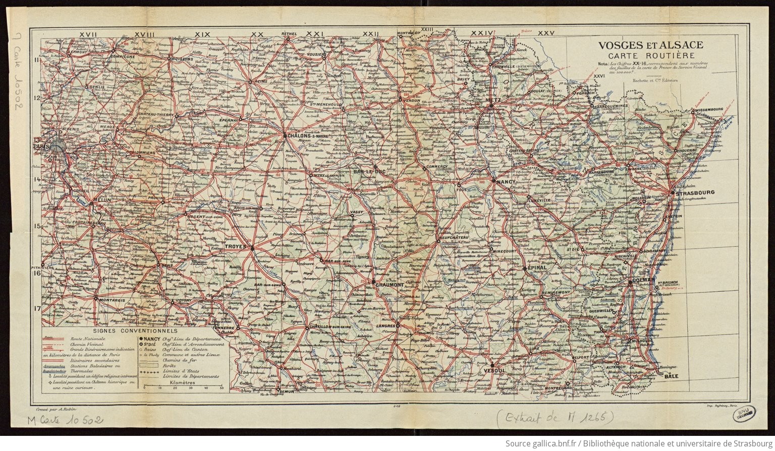 carte routiere vosges Vosges et Alsace : carte routière / gravée par A. Rabin | Gallica