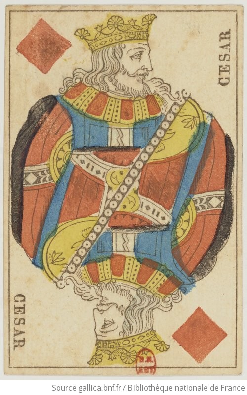 Jeu de cartes au portrait officiel français à deux têtes de 1827, avec  filigrane au coq] : [estampe] / Gatteaux