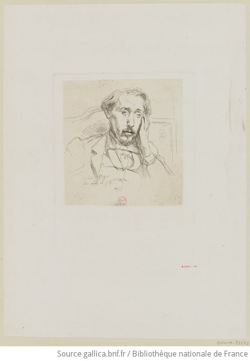 Portrait de Edgar Degas estampe JJ Tissot Gallica