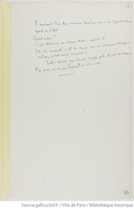 Bibliothèque Historique De La Ville De Paris. Manuscrits De Gustave ...