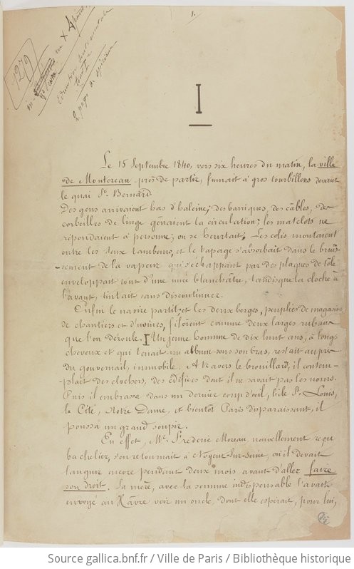 Bibliothèque historique de la ville de Paris. Manuscrits de Gustave ...