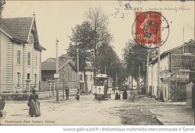 Golbey, Station du Tramway d'Épinal | Gallica