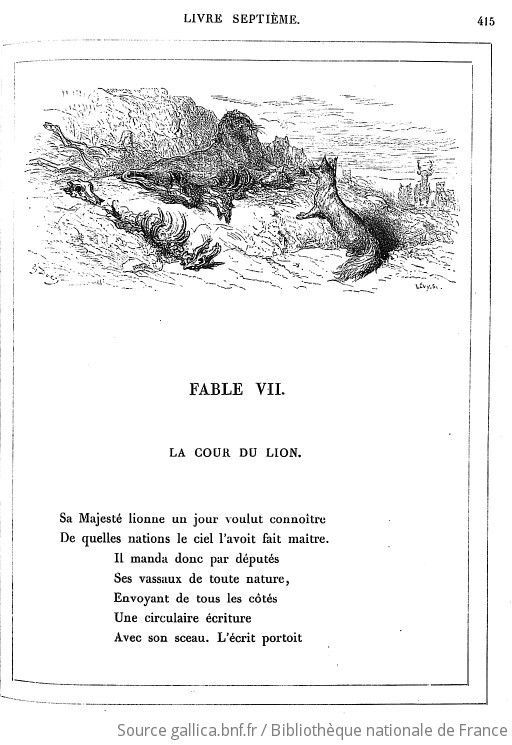 Illustrations Des Fables Gustave Dore Rigaud Fellmann Et Al Dess Pannemaker Prunaire Duhamel Bertrand Huyot Et Al Grav Jean De La Fontaine Aut Du Texte Gallica