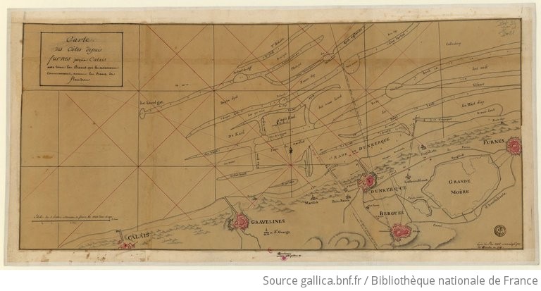 Carte Des Côtes Depuis Furnes Jusqu'à Calais Avec...les Bancs De ...