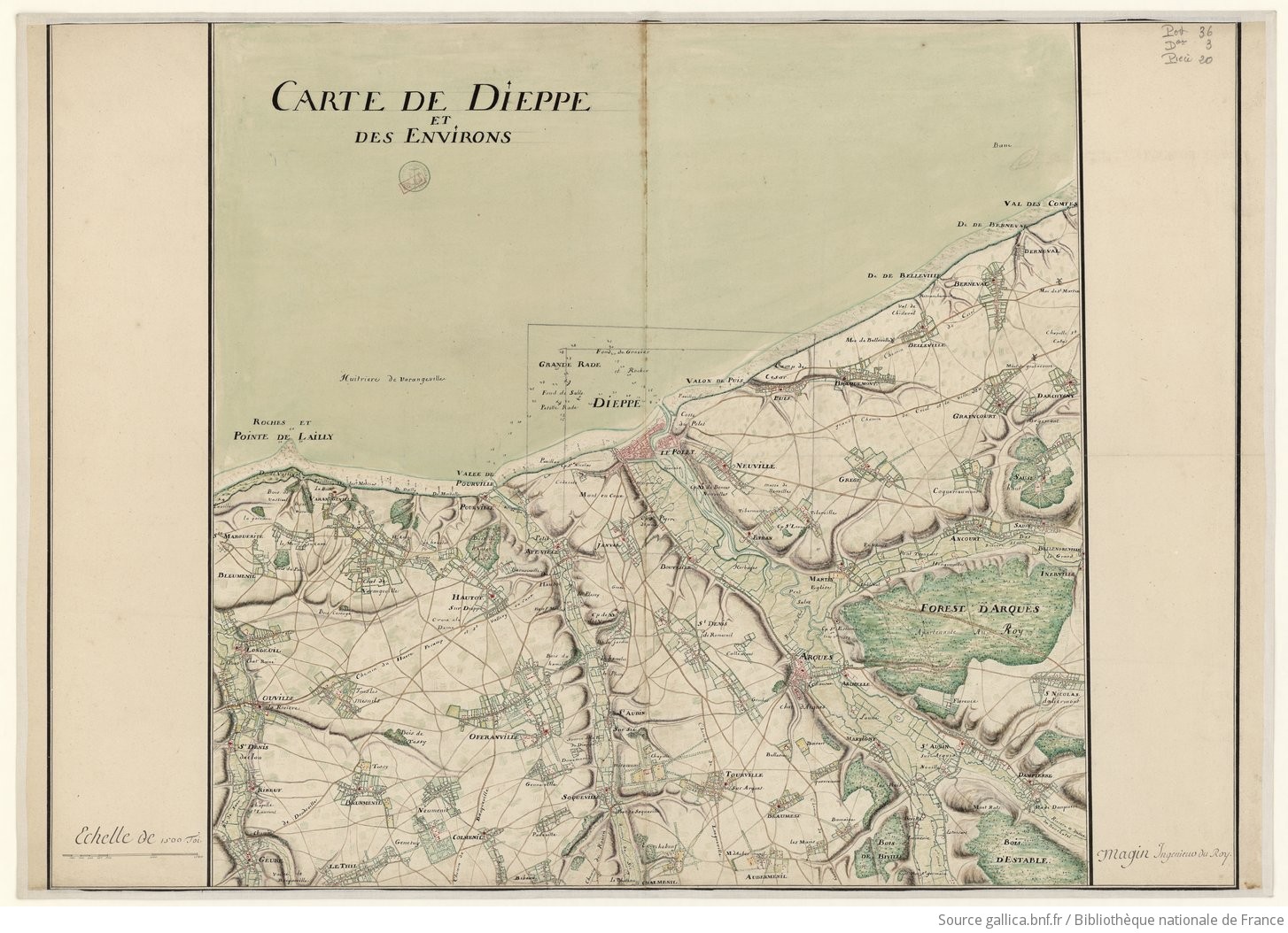 Carte de Dieppe et des environs