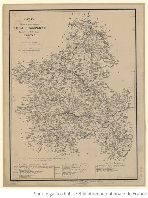 Carte De L Ancien Gouvernement De La Champagne Dresse Par H Bertholle Troyes Gallica