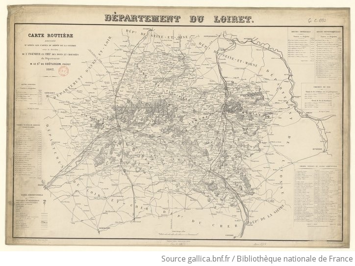 carte routiere loiret Département du Loiret. Carte routière 1862 / dessinée par V 