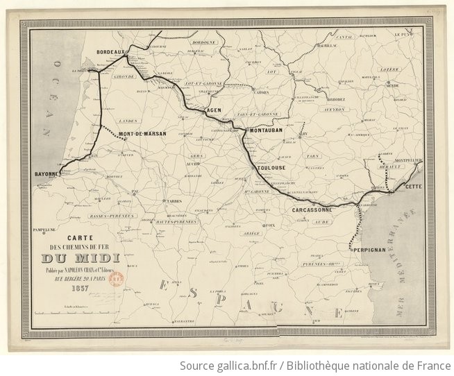 Carte Des Chemins De Fer Du Midi Gallica