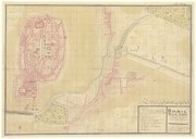Plan de la ville de Tanjaor et de ses attaques par les Français sous les ordres de M. le comte de Lally  M. Leveux. 1758