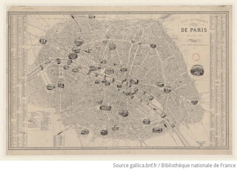 Plan Pittoresque de la Ville de Paris. Gravé