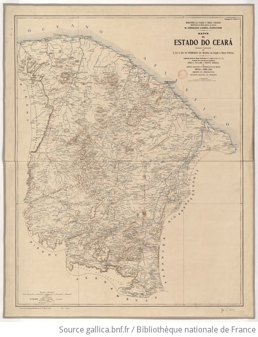 Mappa do Estado do Ceara Ampliaçao parcial do mappa Ministerio da Viaçao e Obras publicas