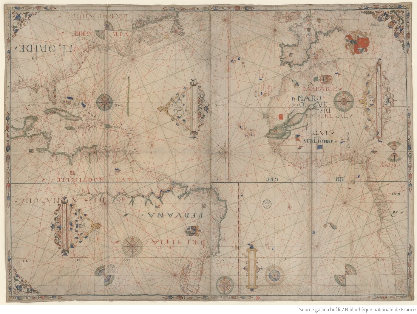 Carte de l'Océan Atlantique. J. Dupont. 1625