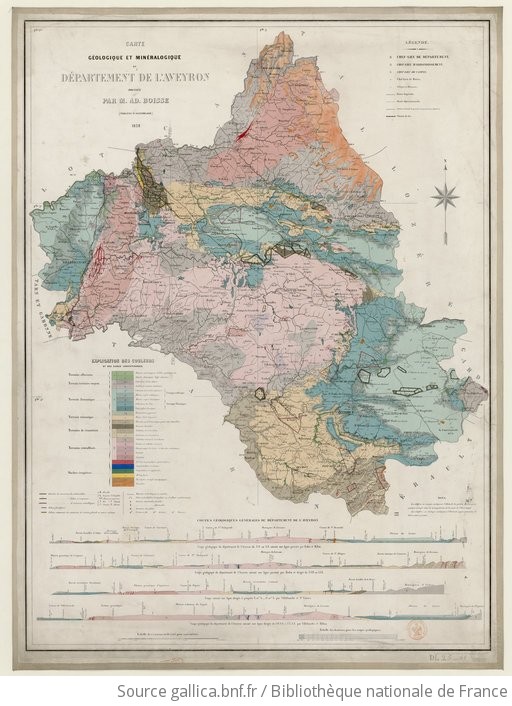 carte géologique aveyron Carte géologique et minéralogique du département de l'Aveyron 