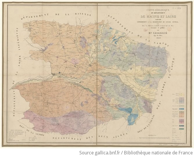 Carte Geologique Du Departement De Maine Et Loire Par M M De Montmarin Lechatellier Et Cacarrie Gallica