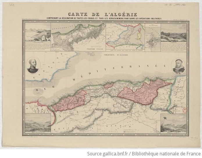 Carte De L'Algérie Comprenant La Désignation De Toutes Les Tribus Et De ...