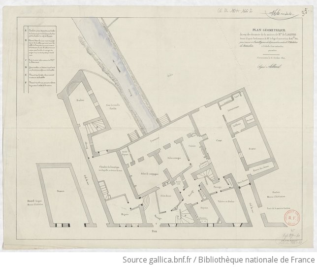 Plan géométrique du rez-de-chaussée de la maison de Mme de Laurens