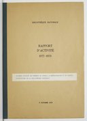 Rapport d'activité 1977-1978 : exemplaire dactylographié.