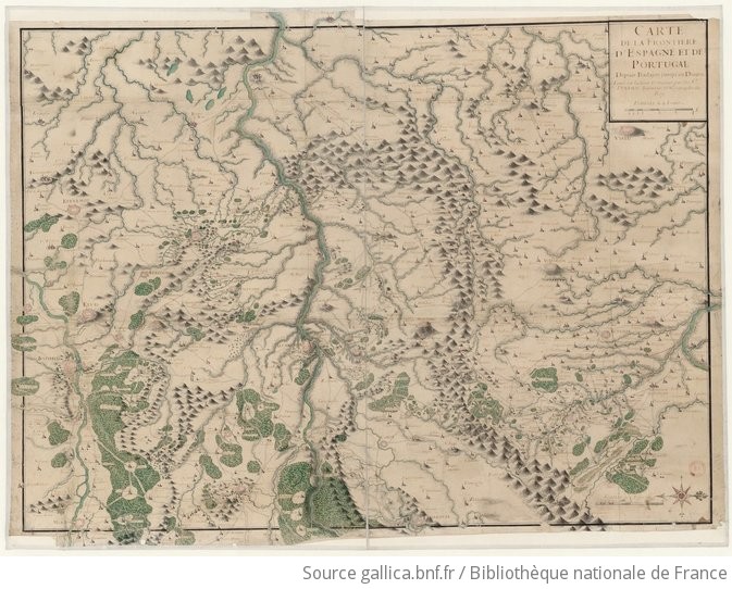 Carte De La Frontiere D Espagne Et De Portugal Depuis Badajos Jusqu Au Douro Levee Sur Les Lieux Et Dessinee Par Le Sr Pennier Ingenieur Geographe Du Roy Gallica