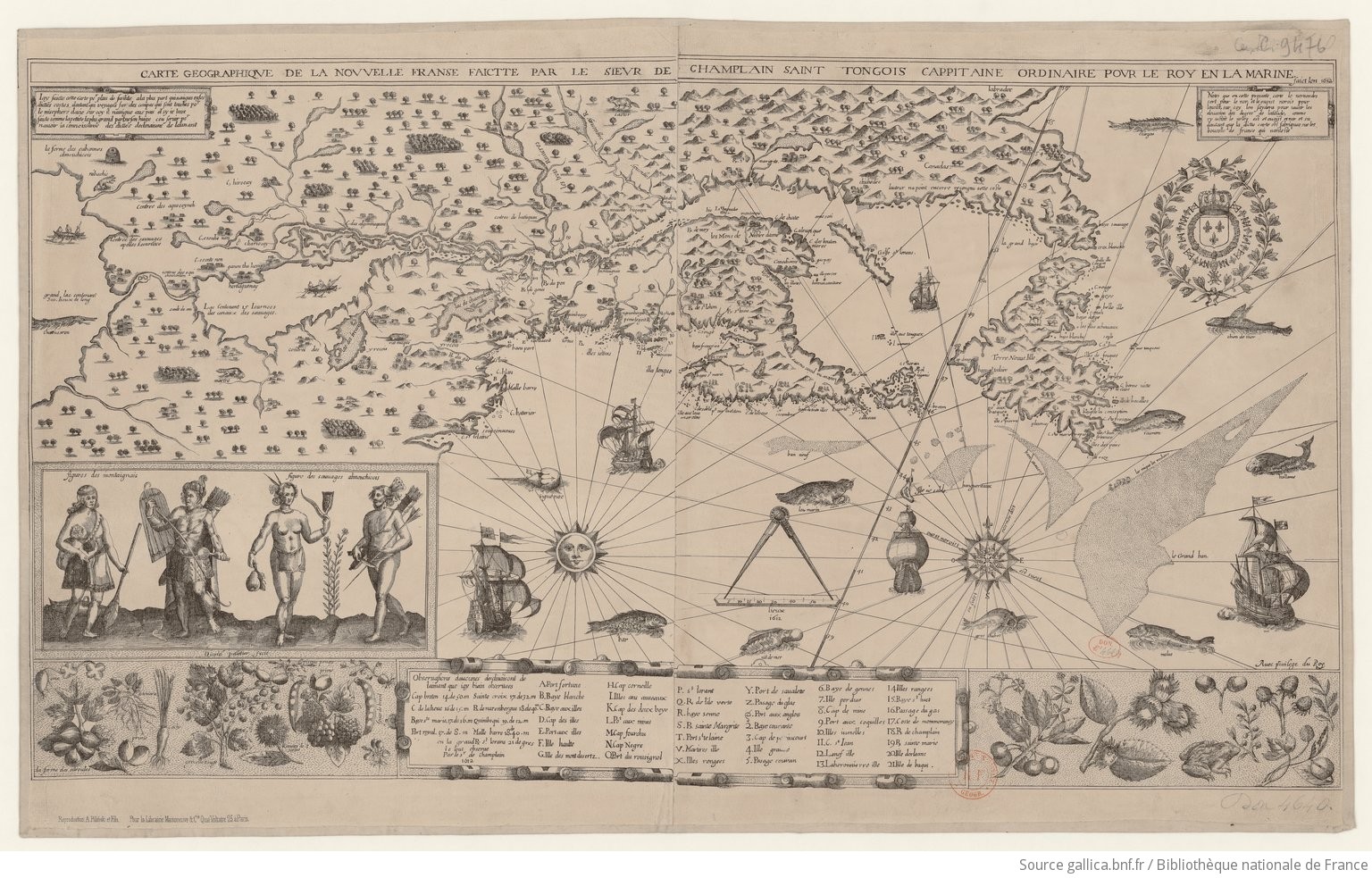 Carte geographique de la Nouvelle Franse. S. Champlain. 1612