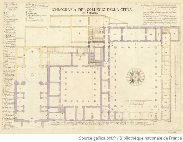 Coll ge de Sciacca projet de D. Michele Blasco plan du rez de