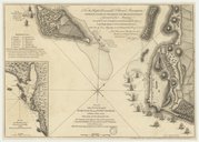 Plan of the attack against Fort Louis now Fort George, at Point à Pitre on the island of Guadaloupe. E. Rycaut. 1760